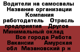 Водители на самосвалы › Название организации ­ Компания-работодатель › Отрасль предприятия ­ Другое › Минимальный оклад ­ 45 000 - Все города Работа » Вакансии   . Амурская обл.,Мазановский р-н